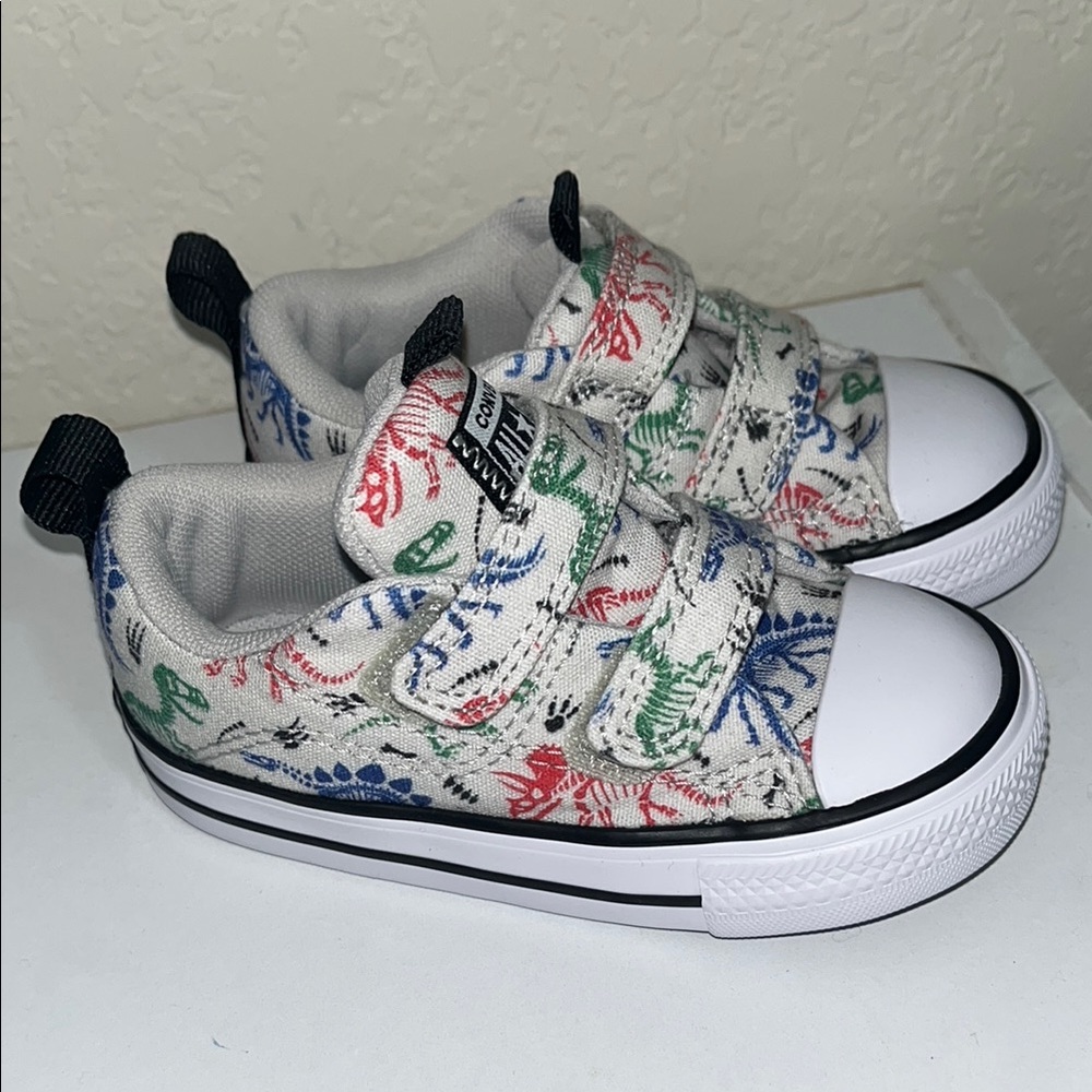 Converse White and Red Chuck Taylor Sneakers with Custom Design